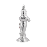Silver Krishna Idol with Peacock Feather